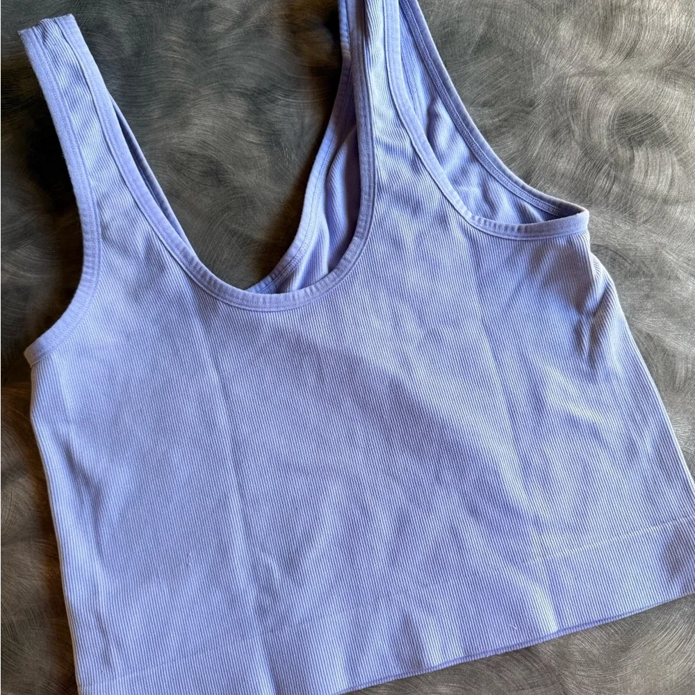 Colsie Light Purple Ribbed Top - Picture 2 of 3